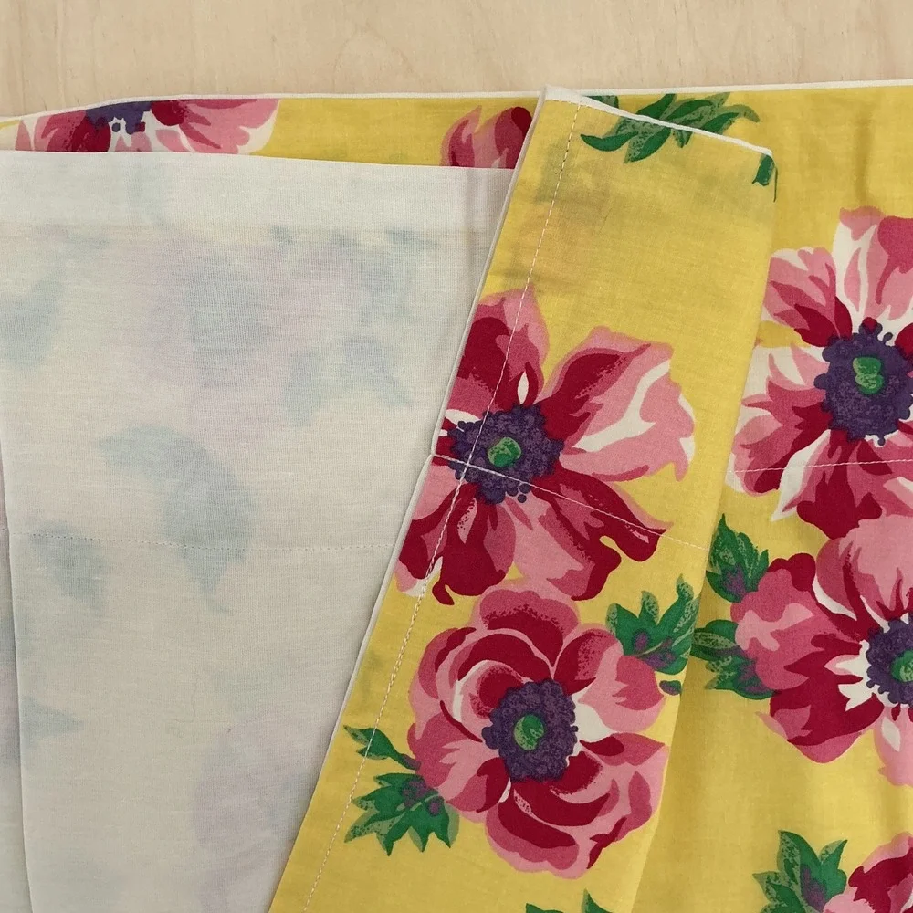 Ralph Lauren Chelsea Valance Custom Set Yellow Floral Poppy 14x166 14x82 2pc